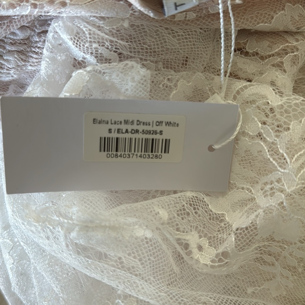 Final Price NWTBaltic Born Elaina Lace Off White Midi Dress Ladies Small - Picture 7 of 11